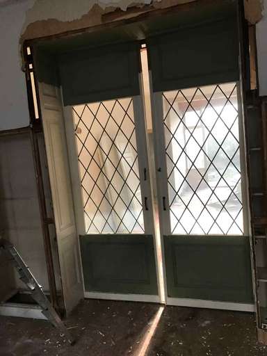 Kamer en suite deuren met glas in lood