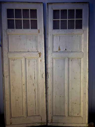 Kamer en suite deuren met 3 panelen en glas