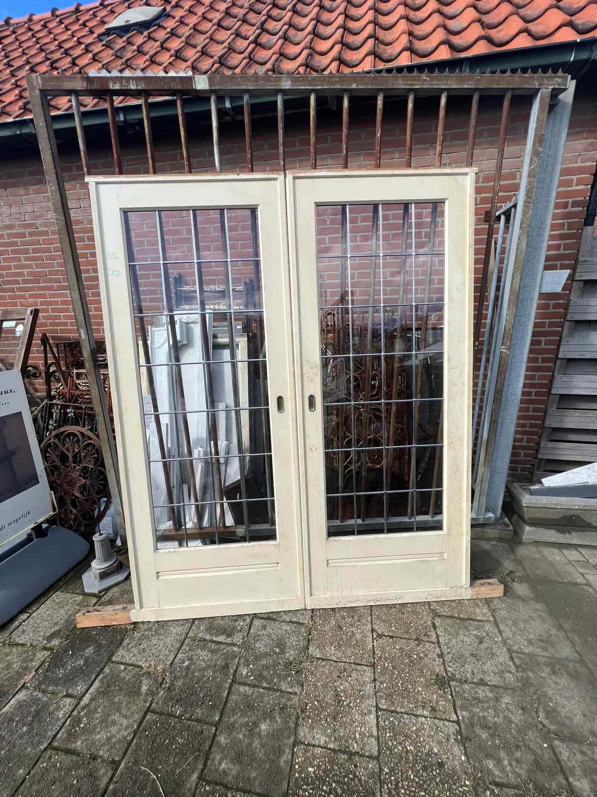 Set kamer en suite deuren met glas in lood