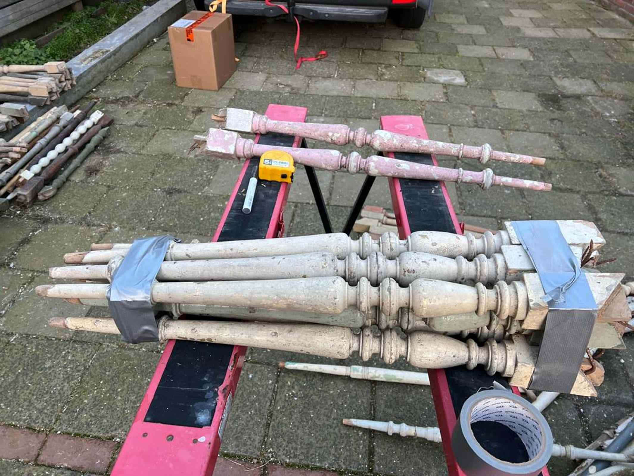 Houten trapspijlen
