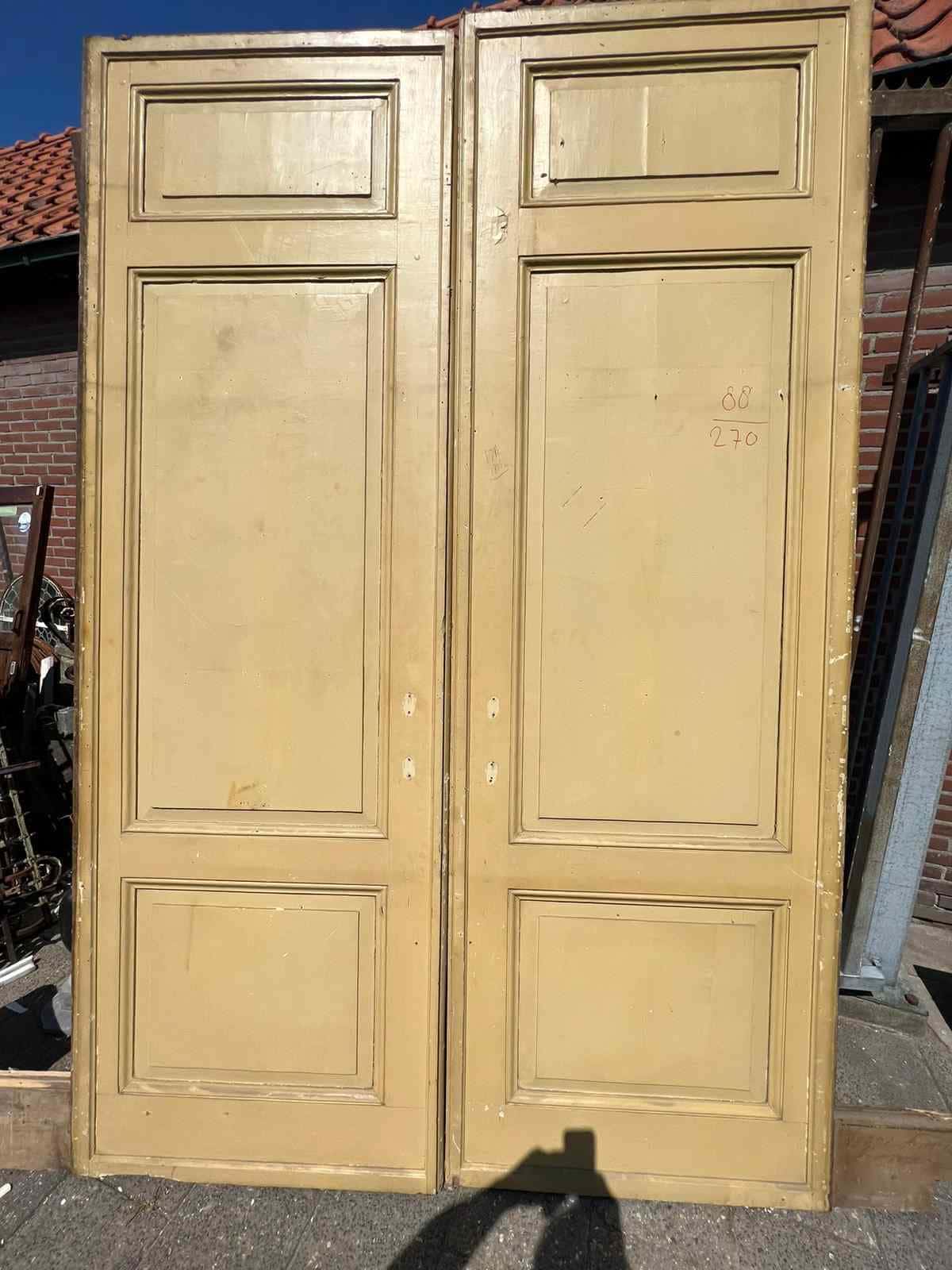 Kamer en suite deuren set met 3 panelen van ca 90cm bij 270cm
