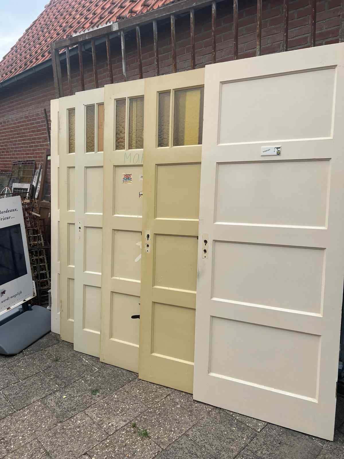 Jaren 30 Bruynzeel paneeldeuren met 4 vakken