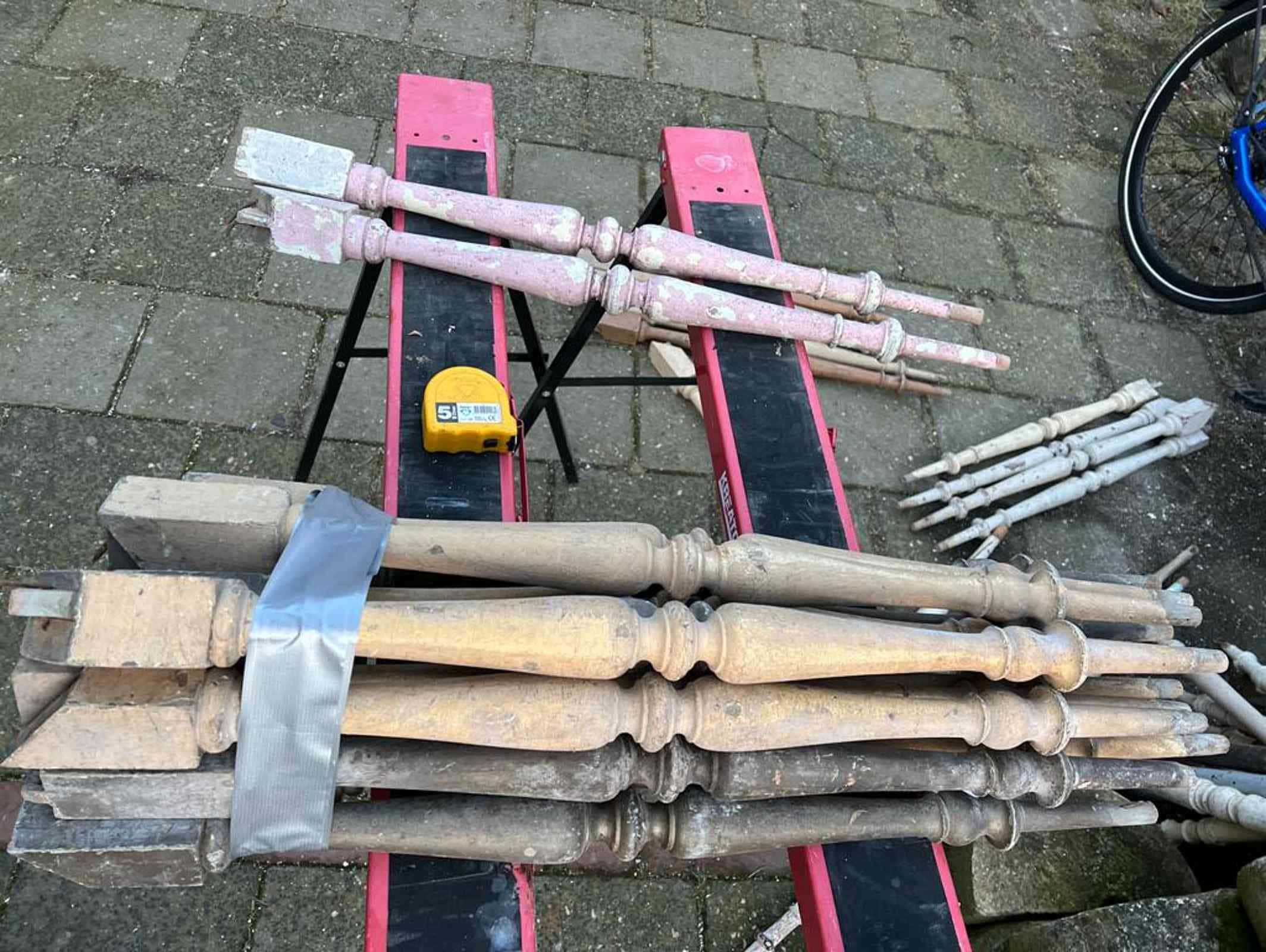Houten trapspijlen