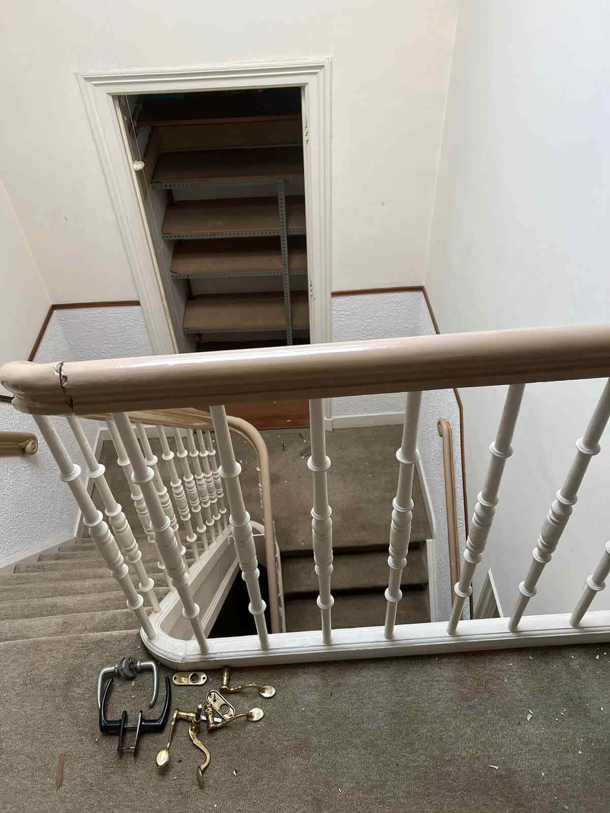 Antieke trapleuning inclusief spijlen