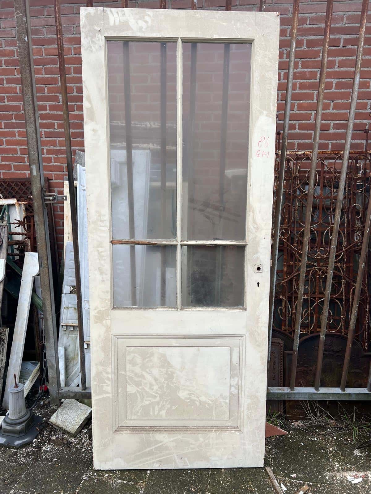 Paneeldeur met glas ca 214 x 86cm