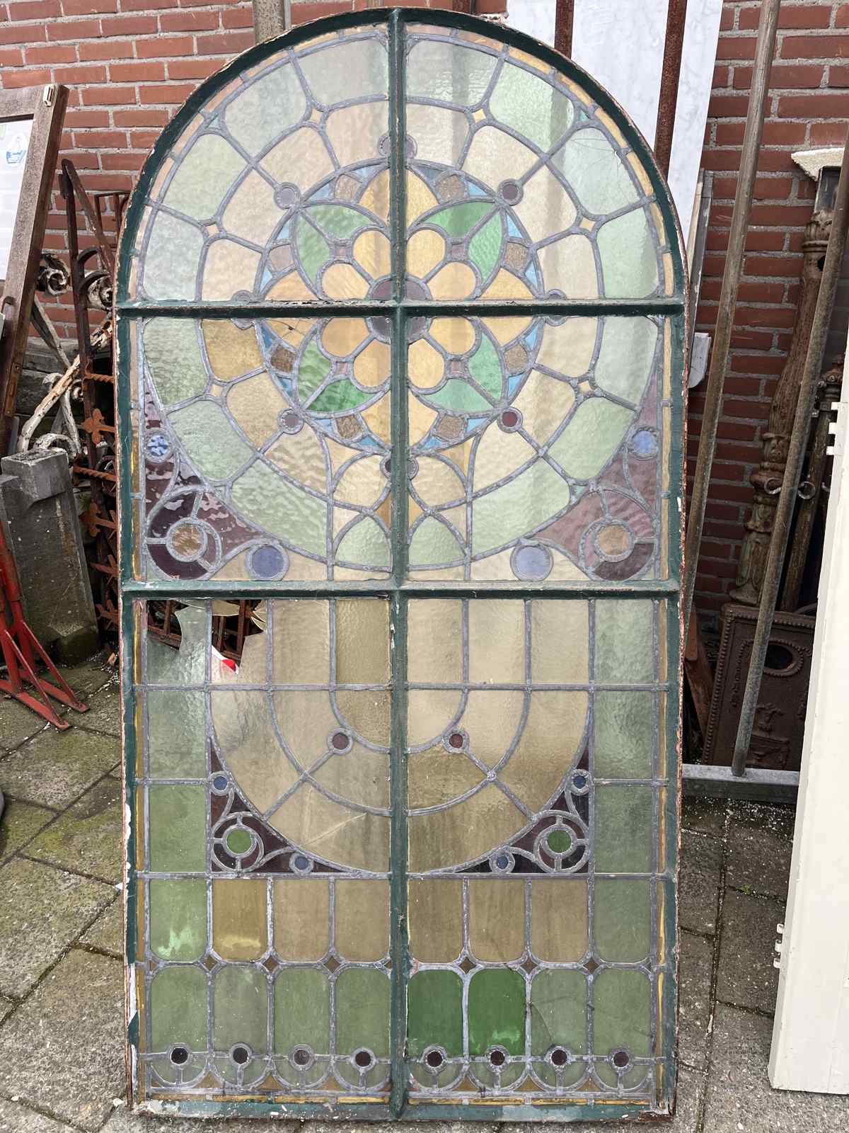 Bijzonder glas in lood raam uit Haarlem — Glas in lood raam.